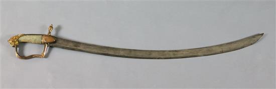 An unusual George III 1796 type cavalry officers sword,